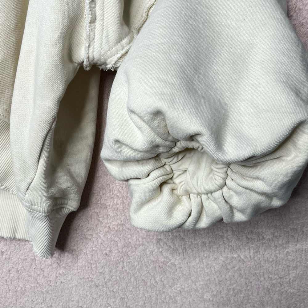 Free People Sweet Deets Sweatshirt-Women’s S-Cream Oversized Pullover Cotton - Picture 7 of 12